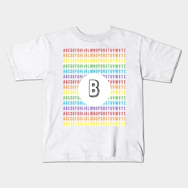 Letter B - Alphabet - Rainbow Kids T-Shirt by Girona